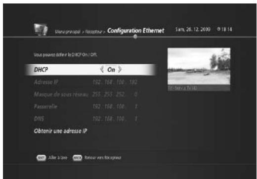 HUMAX TN7000HD TNTSAT - Installation réseau (MENU> Installation récepteur > Réseau) - 1