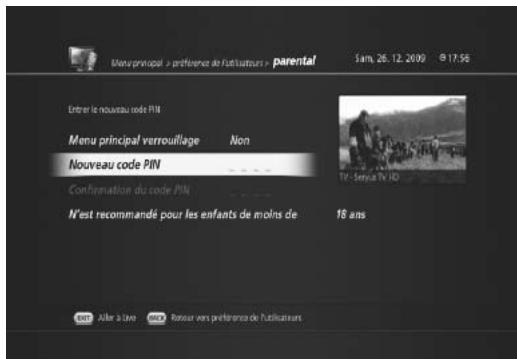 HUMAX TN7000HD TNTSAT - Modification du mot de passer - 1