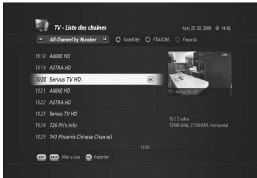 HUMAX TN7000HD TNTSAT - Changement de chaine - 1