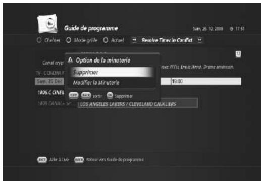 HUMAX TN7000HD TNTSAT - Gestionnaire de conflits d'enregistrements - 2