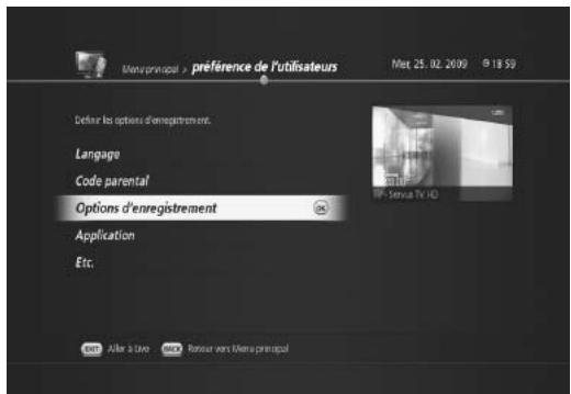 HUMAX TN7000HD TNTSAT - Options d'enregistrement - 1