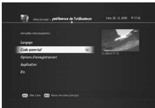 HUMAX TN7000HD TNTSAT - Verrouillage parental - 2