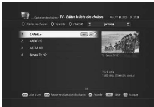 HUMAX TN7000HD TNTSAT - Modifier chaine - 1
