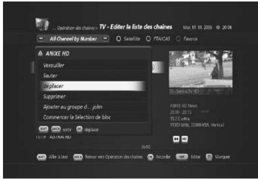 HUMAX TN7000HD TNTSAT - Modifier chaine - 1