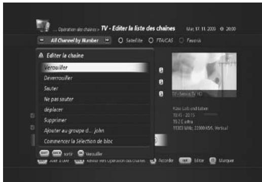HUMAX TN7000HD TNTSAT - Modifier chaine - 1