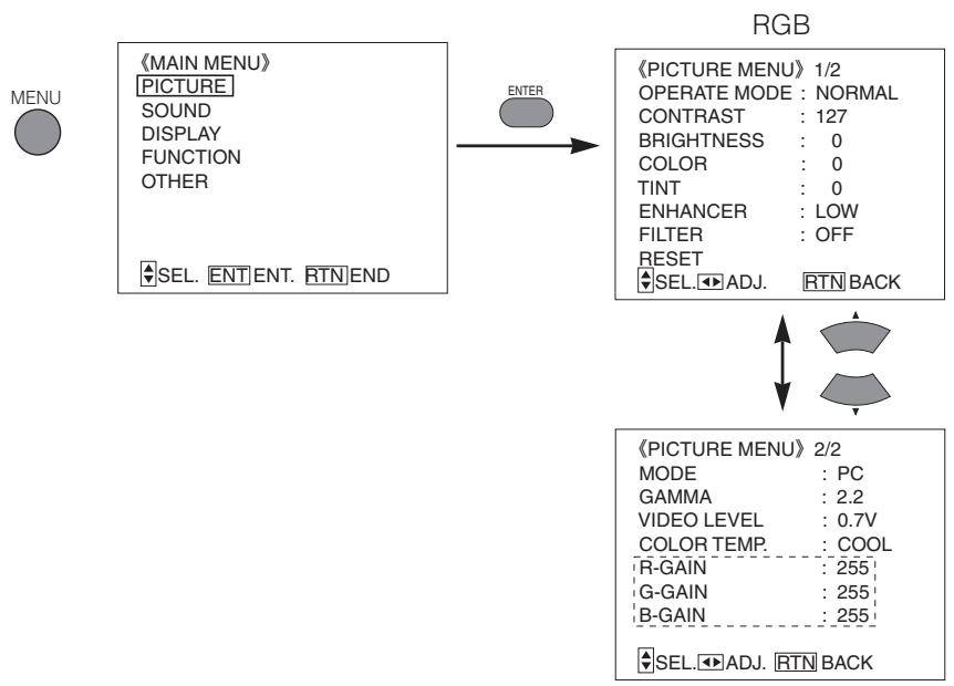 HITACHI 42PMA400E - PICTURE MENU - 1