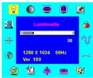 HITACHI CML174SXW - Le menu de fonction OSD - 1