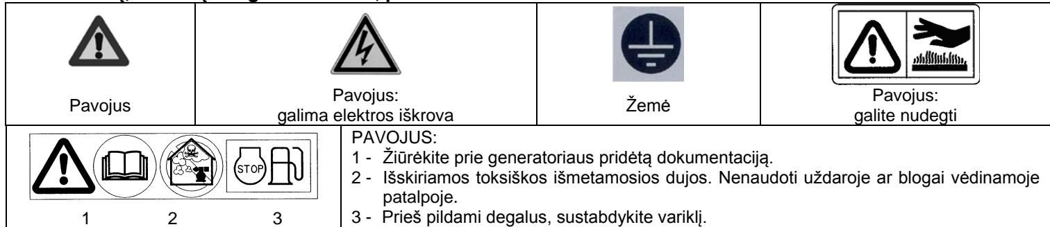 SDMO VARIO 2000I - Simboliu, esanciu ant generatoriaus, paaiskinimas - 1