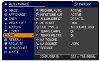 HITACHI CP-X5021N - Menu OPT. - 1