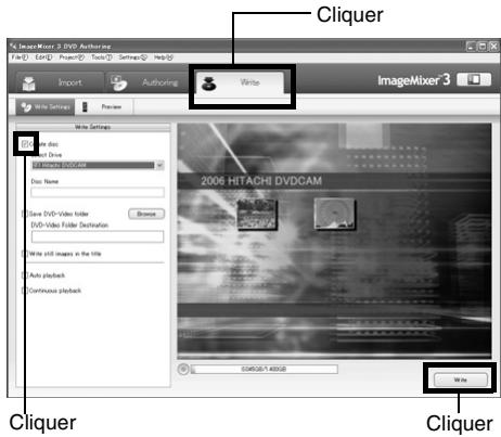 HITACHI DZ-GX3100A - Cliqueur sur "Write" pour creer un DVD-video. - 1