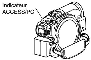 HITACHI DZ-GX3100A - Ne pas couper l'alimentation du caméoscope DVD lorsque l'indicateur ACCESS/PC ou l'indicateur CARD ACCESS est allumé ou clignote: - 1