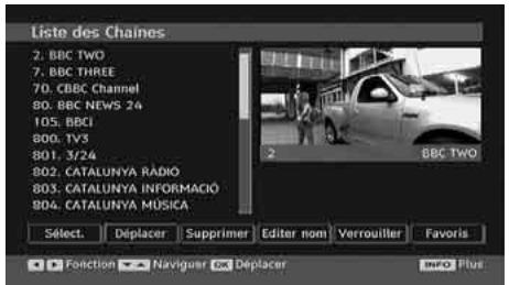 HITACHI L22DP03 - Déplacer des chaînes dans le tableau des programmes - 2