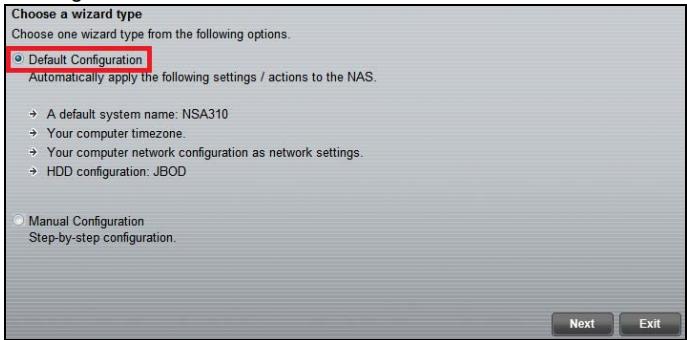 ZYXEL NSA310 - Klichen Sie auf Run the Initialization Wizard (Initialisierungss assistant starten). - 4