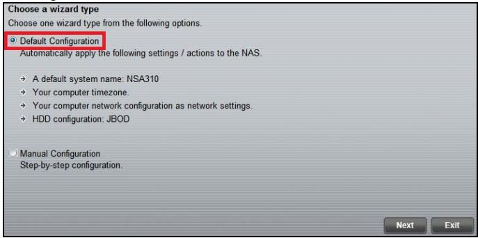 ZYXEL NSA310 - Klicka på Run the Initialization Wizard (kor installationsguide). - 4
