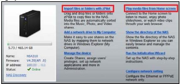 ZYXEL NSA310 - Click Run the Initialization Wizard. - 5