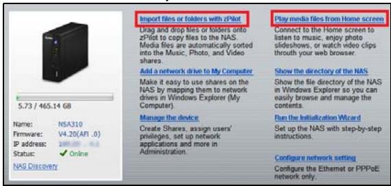 ZYXEL NSA310 - Klik op de Run the Initialization Wizard (wizard initialisatieuitvoeren). - 5