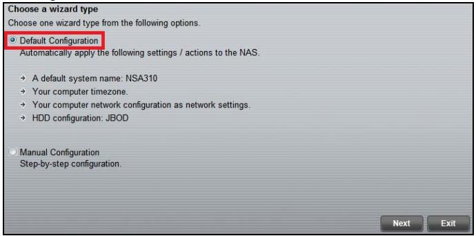 ZYXEL NSA310 - Klik op de Run the Initialization Wizard (wizard initialisatieuitvoeren). - 4