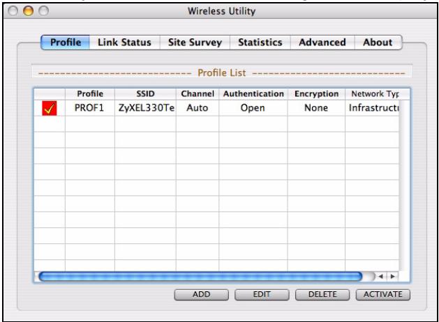 ZYXEL NWD-210N - The Profile List Screen - 1
