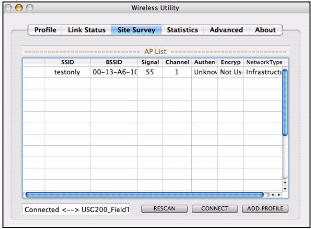 ZYXEL NWD-210N - The Site Survey Screen - 1