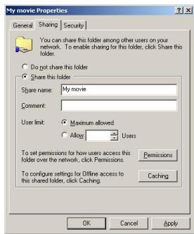 MEMUP MEDIA DISK TWX - Configuration du partage de données sous windows XP - 2