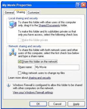 MEMUP MEDIA DISK TWX - Configuration du partage de données sous windows XP - 3