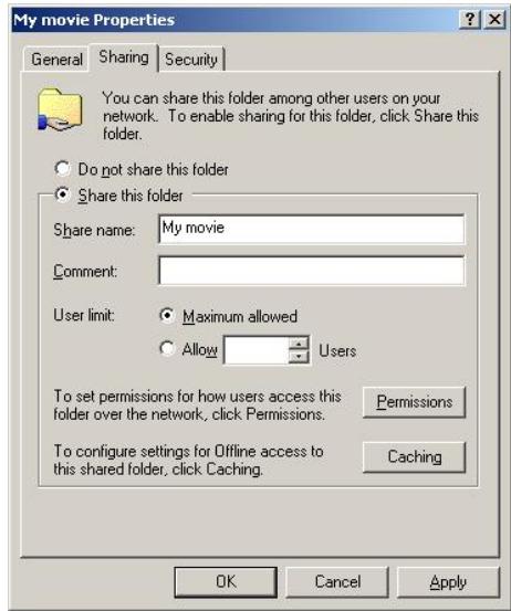 MEMUP MEDIADISK MX HD - Configuration du partage de données sous windows XP - 2