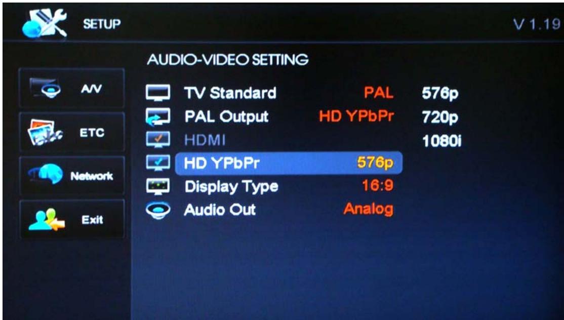 MEMUP MEDIADISK MX HD - Paramètres de sortie HDMI - 1