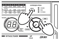 KORG AX5B - Adjusting the pedal sensitivity - 1