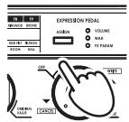 KORG AX5B - Einstellen der Pedalempfindlichkeit - 3