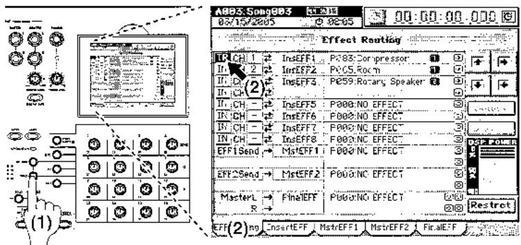 KORG D3200 - Application individuelle d'effets aux voies/pistes (effets par insertion) - 1