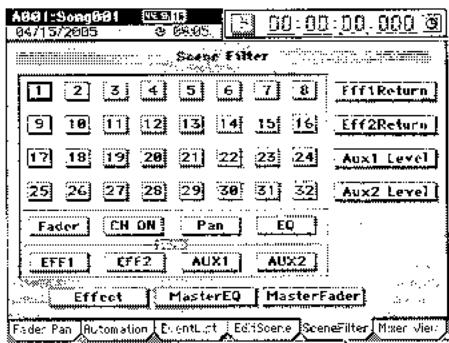 KORG D3200 - 4-7. Choix des paramètres qui seront désactivés pour toutes les scènes - 1