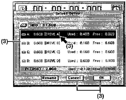 KORG D3200 - Sélection d'un morceau depuis une autre partition du disque - 2