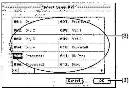KORG D3200 - Sélection d'un kit de batterie - 3