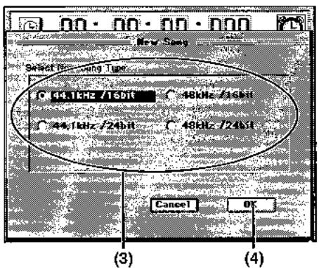KORG D3200 - 1-1. Création d'un nouveau morceau - 2