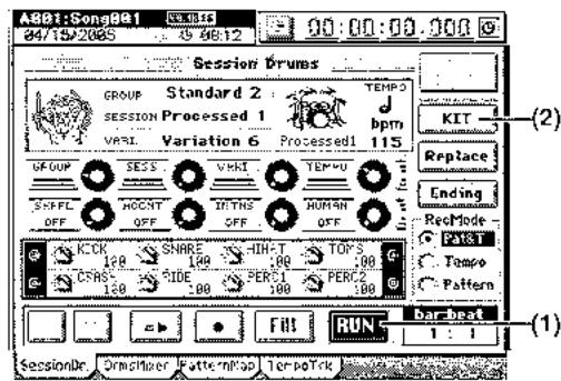 KORG D3200 - Sélection d'un kit de batterie - 1