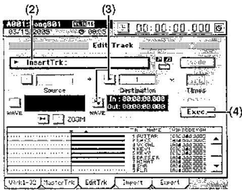 KORG D3200 - Insertion d'espace vierge (InsertTrk) - 1