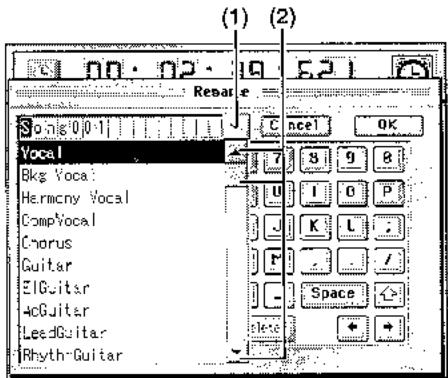 KORG D3200 - Emploi de la bibliothèque de noms - 1