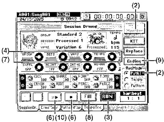 KORG D3200 - Création d'une piste de batterie pour la totalité d'un morceau (sequence de patterns ou pattern map) - 1