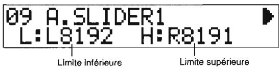 KORG SGPROX - Réglages de limite inférieure (L) et de limite supérieure (H) d'un contrôleur - 1