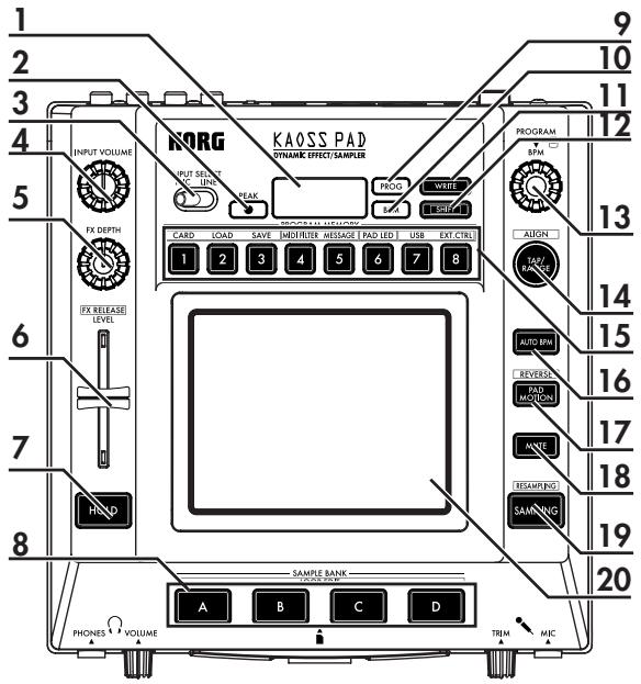 KORG KP3 - Manipulations du pavé tactile - 1