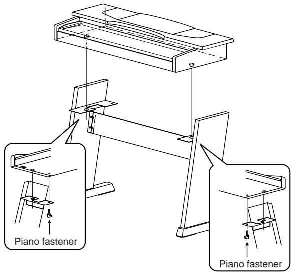 KORG NC500 - Mount the piano on the assembled stand, and fasten it into place - 2