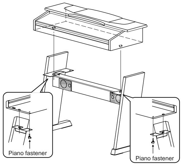 KORG NC500 - Mount the piano on the assembled stand, and fasten it into place - 1