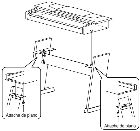 KORG NC500 - Poser le piano sur le suppômonté puis le fixer à celui-ci. - 2