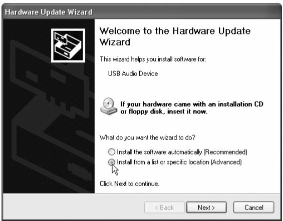 KORG NC500 - ■ Installing the Driver on Windows XP - 9