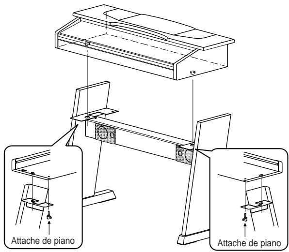 KORG NC500 - Poser le piano sur le support monté, puis le fixer à celui-ci. - 2