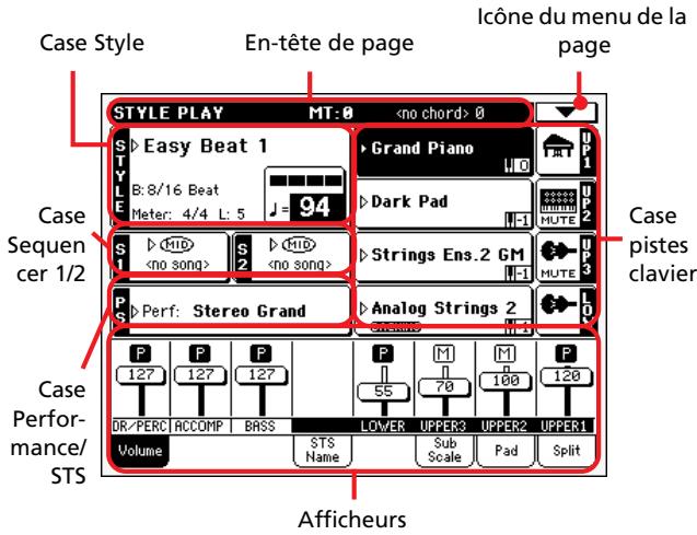 KORG PA500 - Page principale (affichage normal) - 1