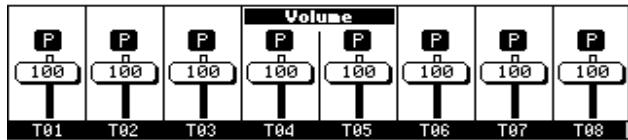 KORG PA500 - Case de l'état/volume des pistes - 1