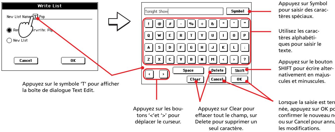 KORG PA500 - Appuyez sur l'onglet book pour afficher la page book et visualiser ainsi toute la base de données. utilisez les diverses options de saisite de - 3