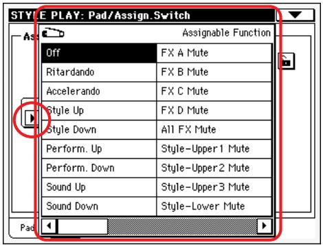KORG PA500 - Menu à sous-menus - 1