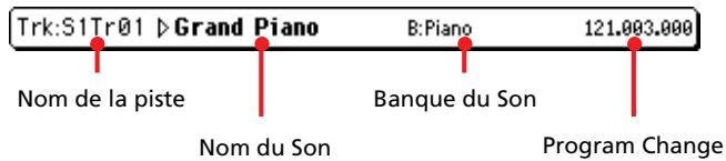 KORG PA500 - Case d'infos de la piste sélectionnée - 1